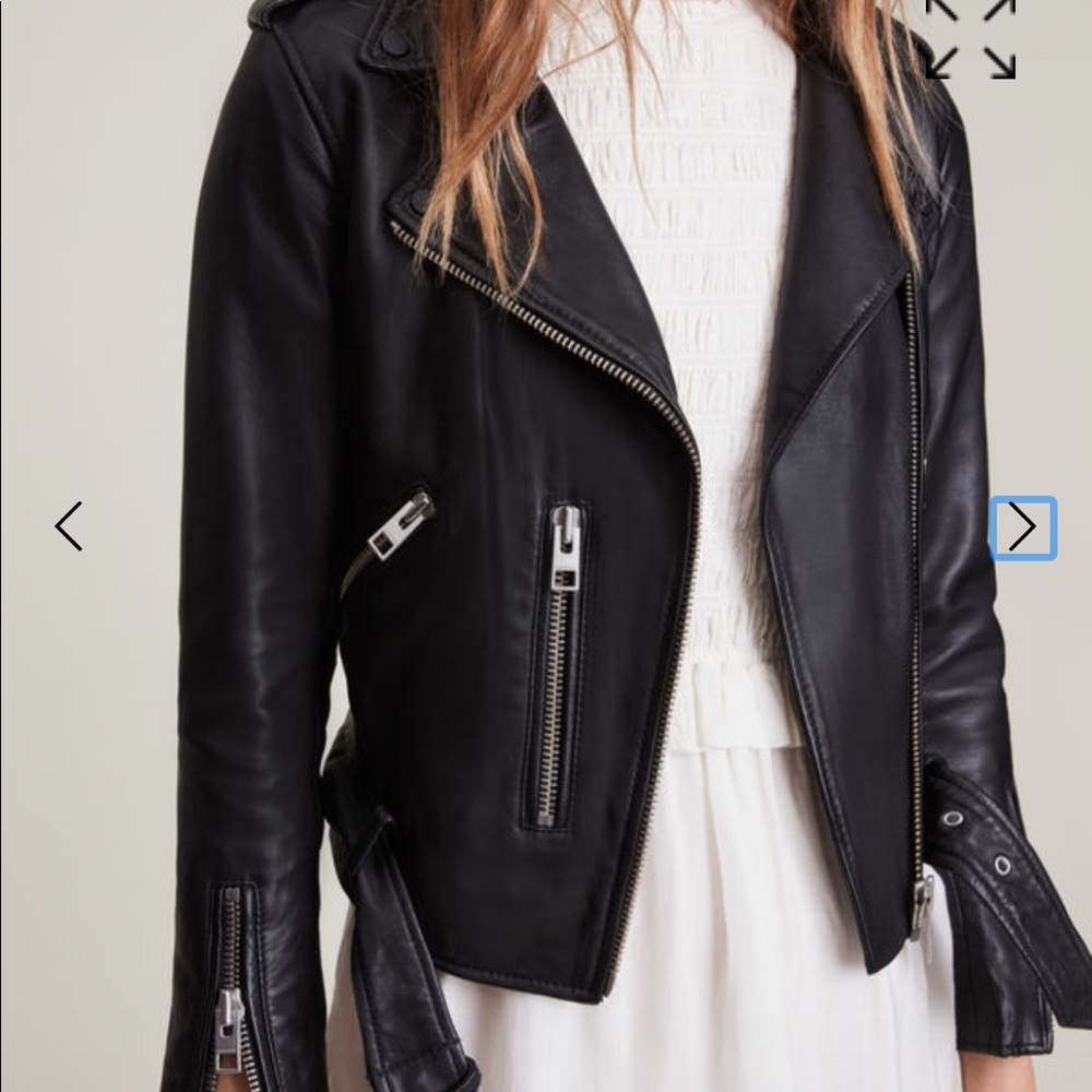All Saints Balfern Black Leather Jacket